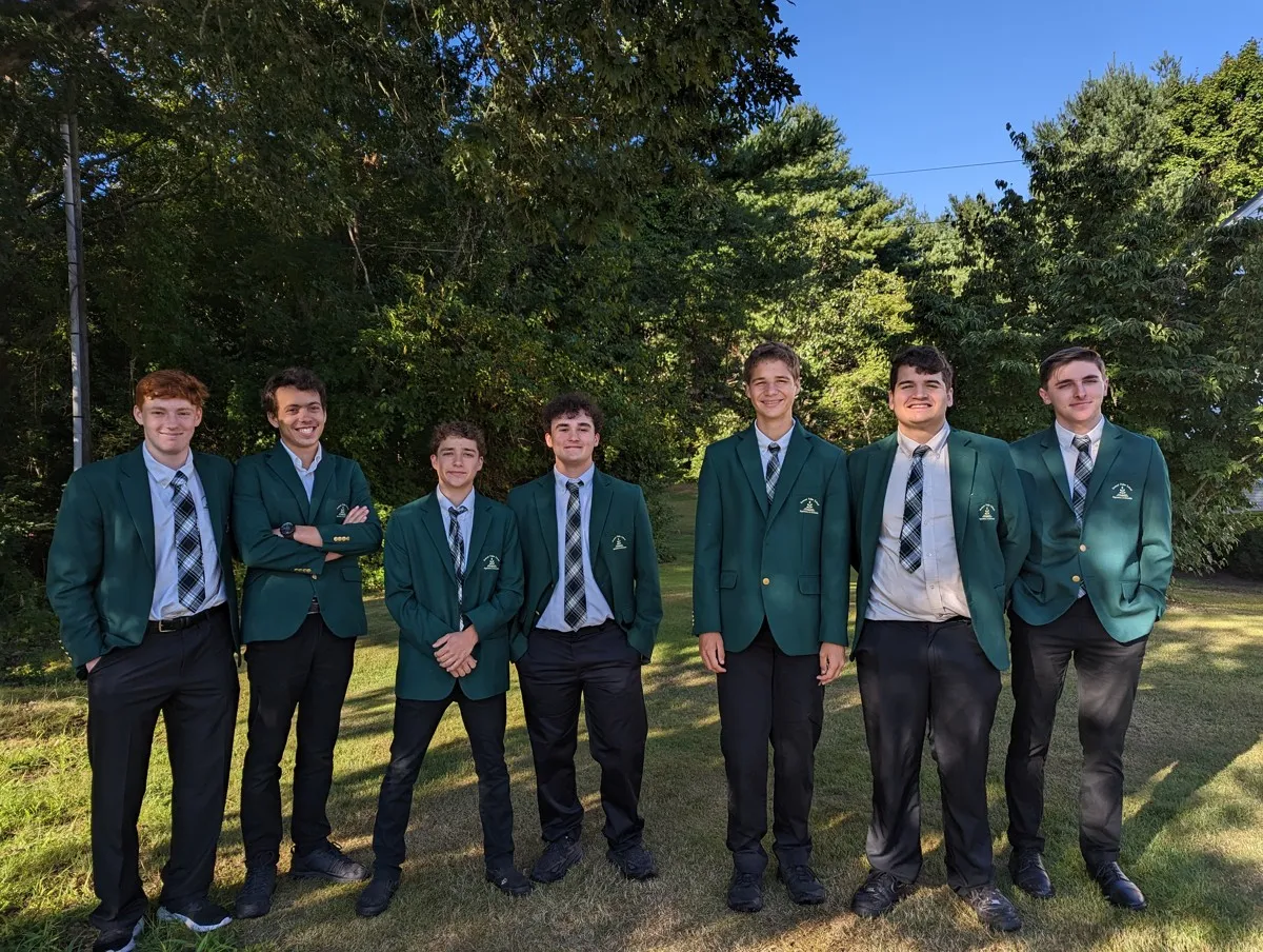 Upper school boys in school blazers
